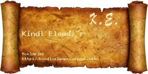 Kindl Elemér névjegykártya